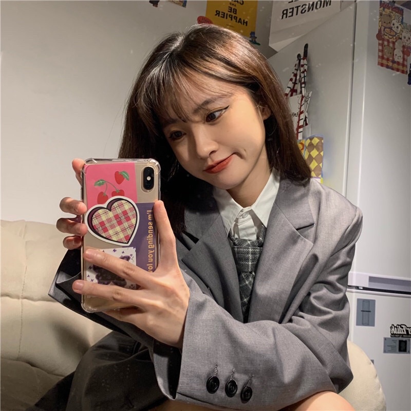 Set 3 món gồm áo khoác blazer xám + áo sơ mi trắng kèm cà vạt + chân váy xếp ly xoè nữ sinh Ulzzang ❤️