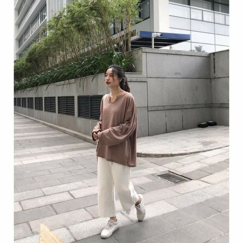 Áo Thun Dài Tay Số 19 - Áo Thun Nam Nữ Dáng Rộng