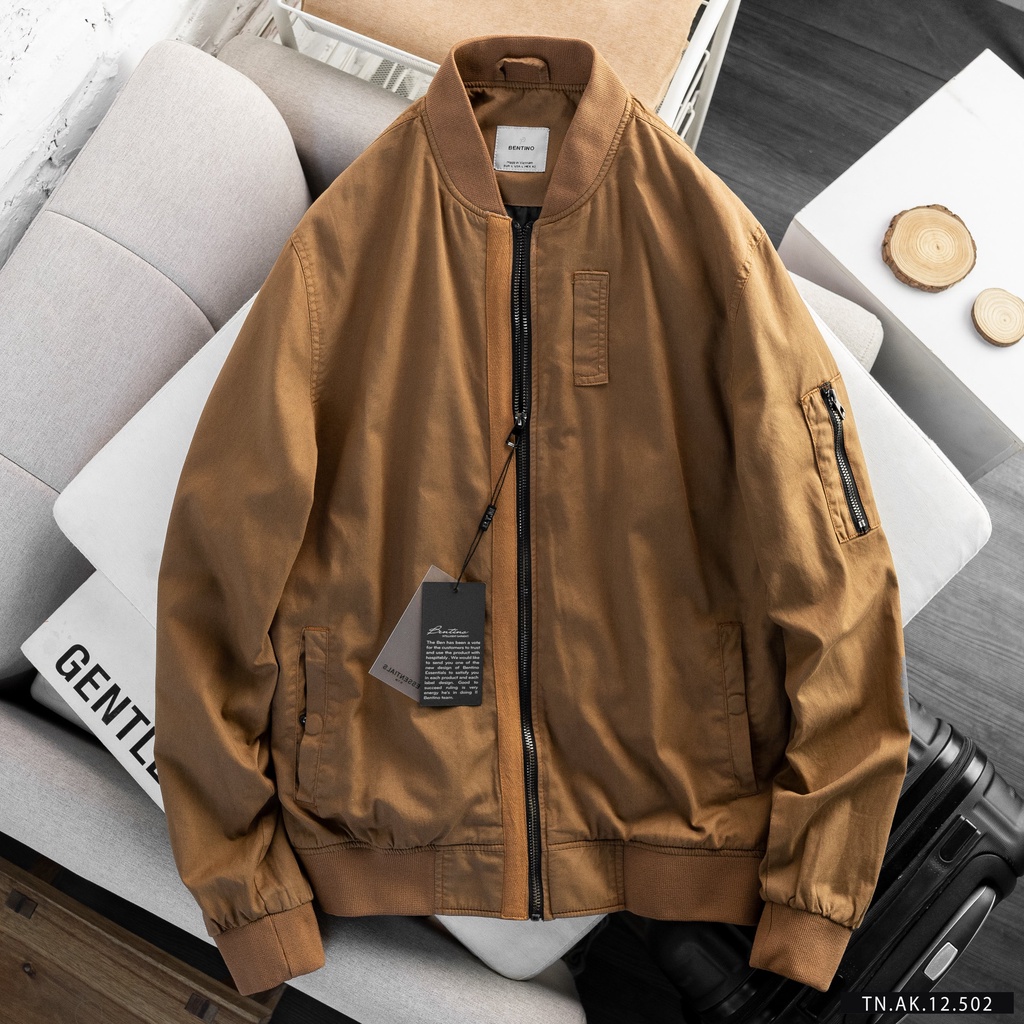 Áo Khoác Bomber Jacket Nam Vải Kaki Cao Cấp Dày Dặn - BENTINO