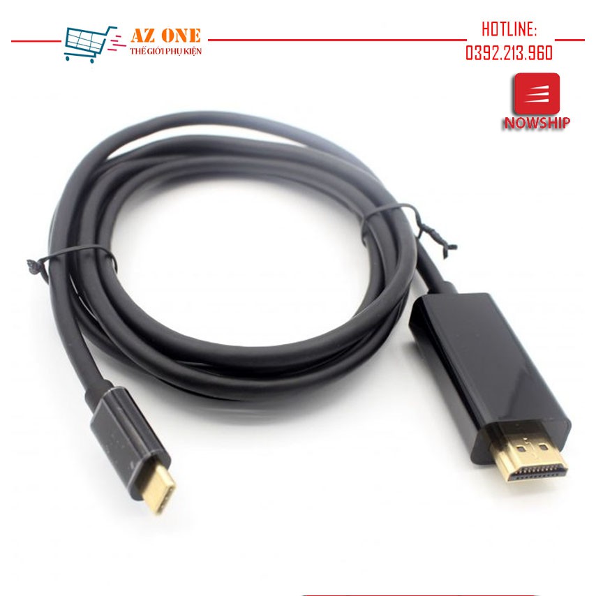 Cáp chuyển usb Type-c ra HDMI dài 1m8 cho Macbook, Surface, Dell, Samsung