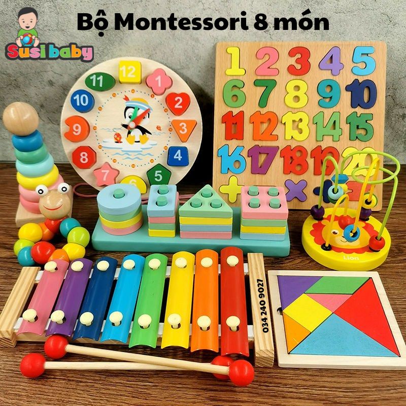Đồ chơi gỗ Montessori rèn luyện tư duy - Đồ chơi giáo dục sớm
