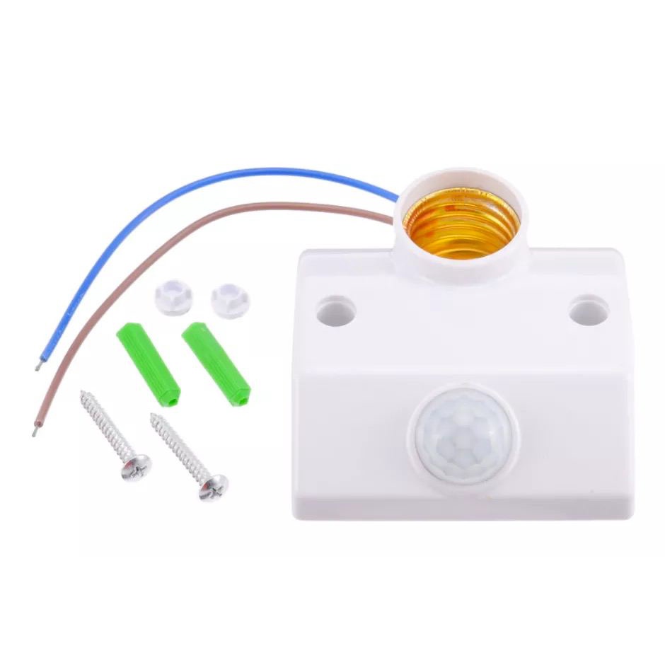 Đuôi đèn cảm ứng hồng ngoại Suneco, Cảm biến chuyển động tự động bật đèn khi có người đi qua, Bảo hành 06 tháng