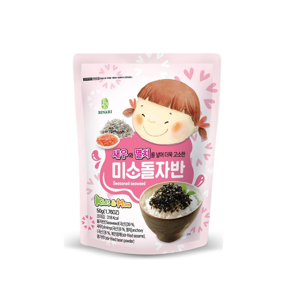 Rong Biển Em Bé Cười Tôm và Cá Cơm Ăn Liền, Trộn Cơm, Rắc Cơm 50g -Smile Seasoned Seaweed- Shrimp,anchovy | BigBuy360 - bigbuy360.vn