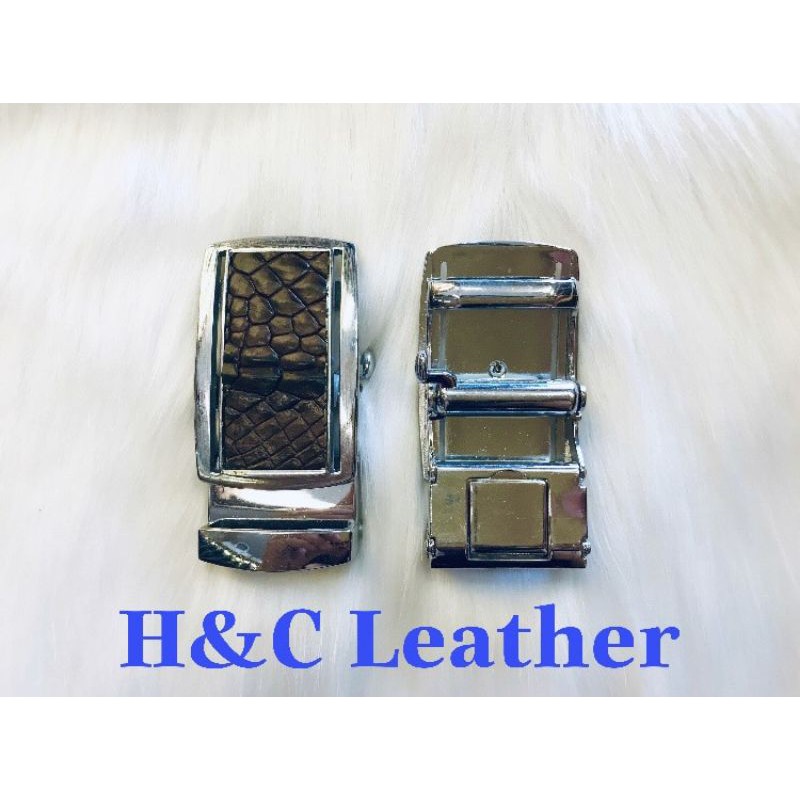 Đầu thắt lưng da cá sấu thật 100% , bản nịt rộng 3.5cm 004