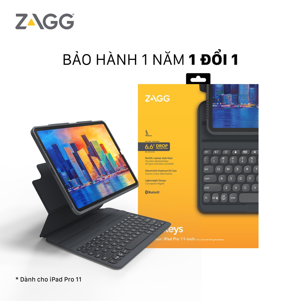 Ốp lưng kèm bàn phím ZAGG Pro Keys iPad Pro 11 inch - 103407976