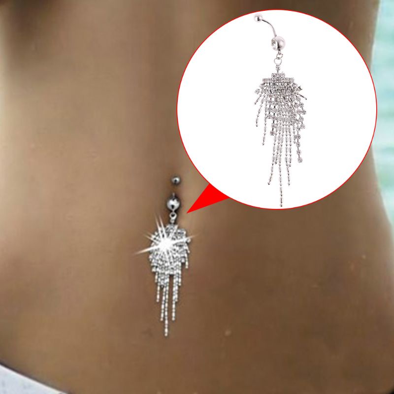 Khuyên Rốn Tua Rua Đính Đá Cá Tính Hợp Thời Trang