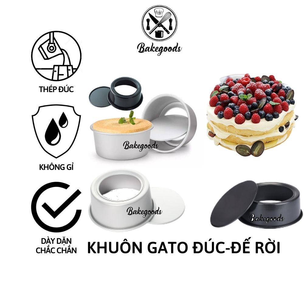 KHUÔN LÀM BÁNH GATO HÌNH TRÒN ĐẾ RỜI 16/18/20cm, khuôn gato