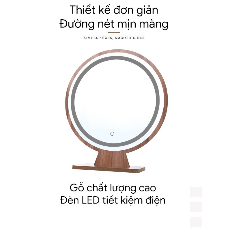 Gương LED, Gương Để Bàn LED, Gương LED Cảm Ứng, Gương LED Bàn Trang Điểm, Gương LED Thông Minh đa chức năng