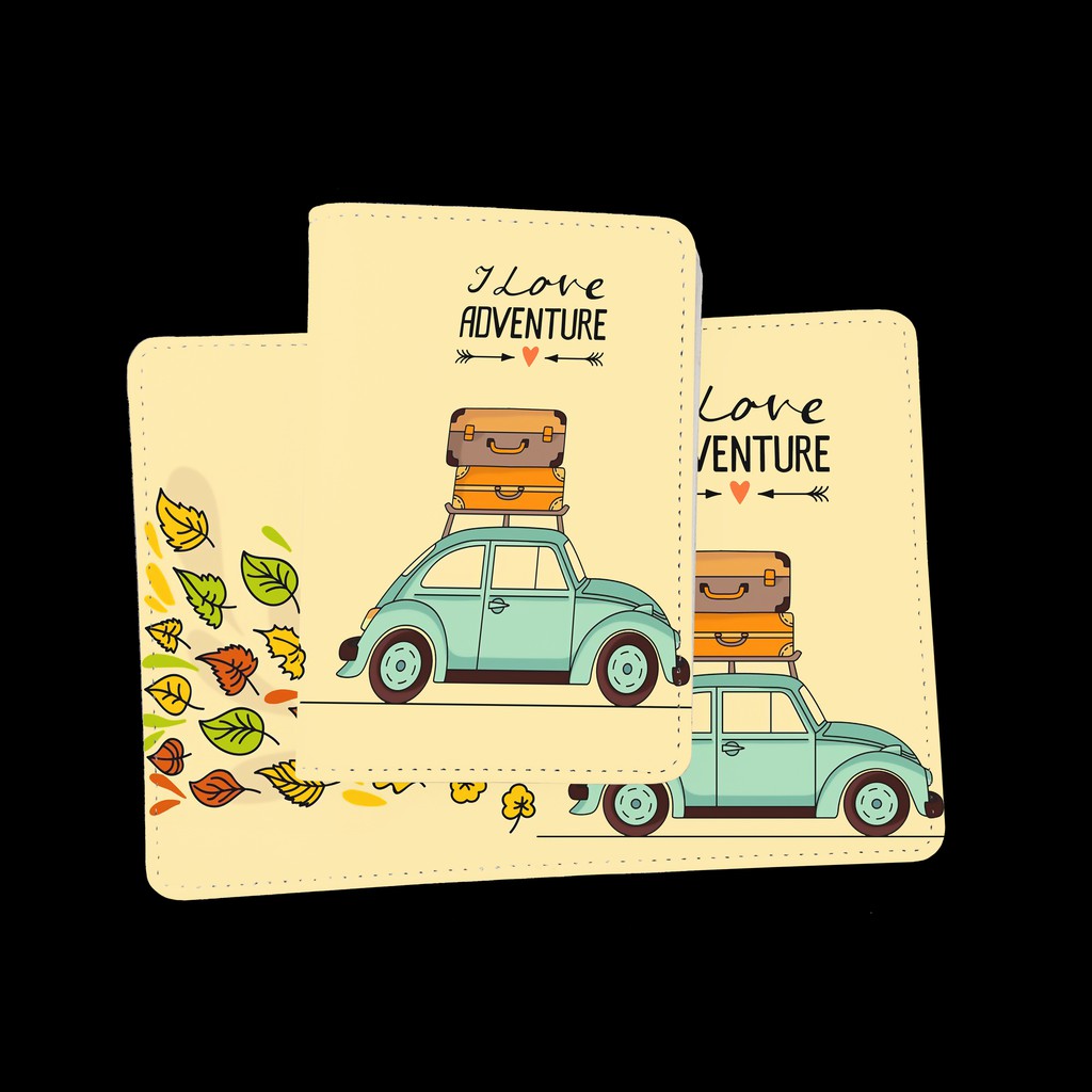 Bao Da Passport Du Lịch I LOVE ADVENTURE - Ví Đựng Hộ Chiếu Cover Thiết Kế Basic Mang Đậm Phong Cách VINTAGE - LT016