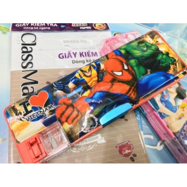 Hộp đựng bút nhựa 2 mặt có nam châm nhiều màu sắc - HV Store 326