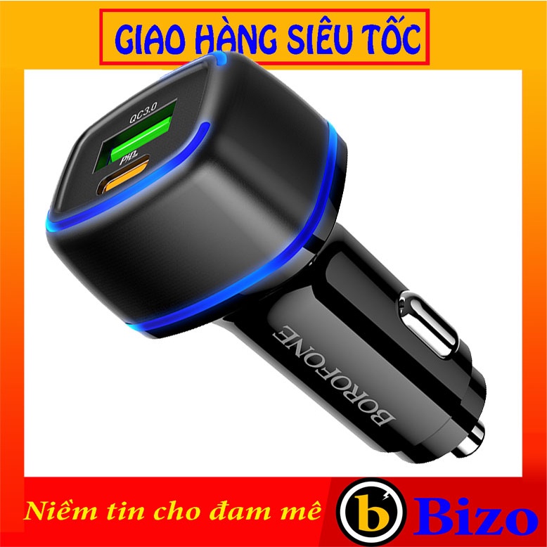 ✅CHÍNH HÃNG✅ Tẩu Sạc Xe Hơi Borofone BZ14A QC3.0, BZ-14A - 1 Cổng USB, 1 Cổng Type C, tẩu sạc điện thoại trên ô tô