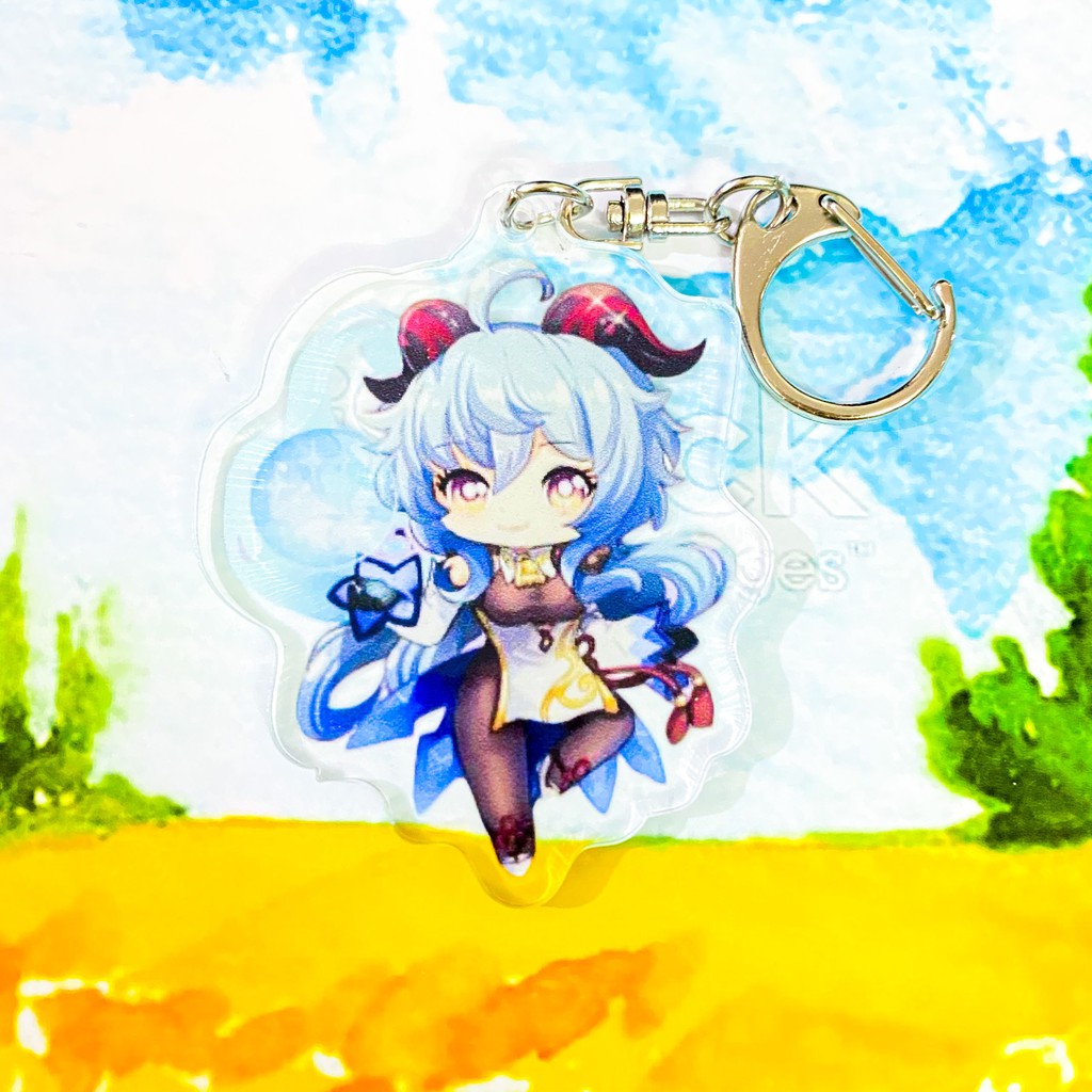 ( Mica trong acrylic ) Móc khóa GENSHIN IMPACT ver TRẮNG anime chibi game xinh xắn