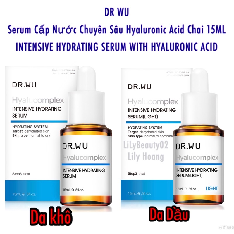 Serum Cấp Nước Chuyên Sâu Hyaluronic Acid Chai 15ML/30ml