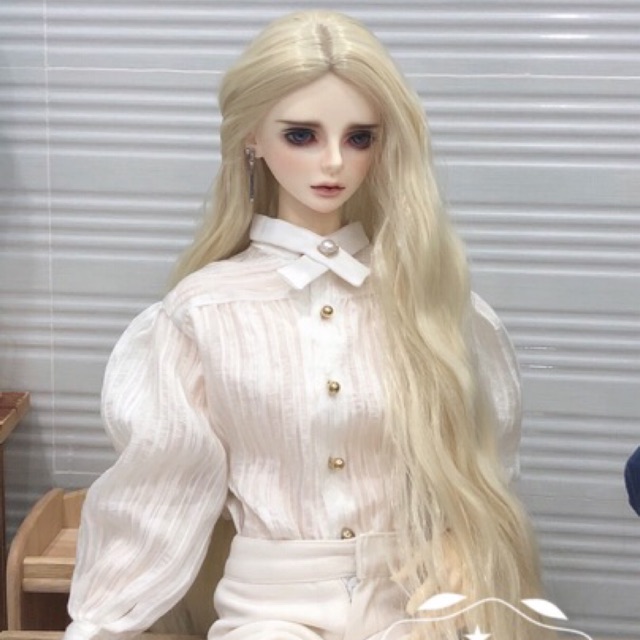 Tóc dài xoăn gợn sóng chịu nhiệt đủ màu cho búp bê bjd size 1/3 1/4 1/6 1/8
