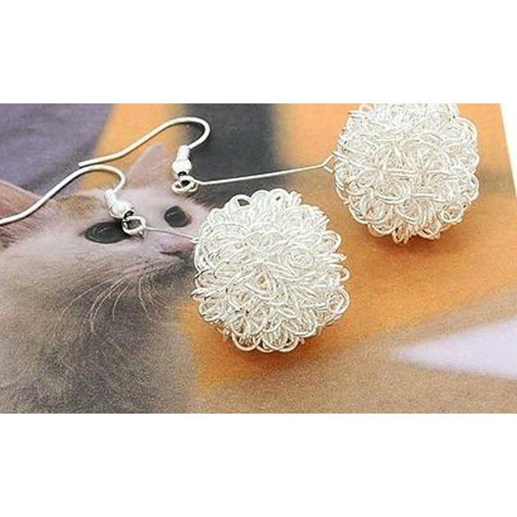Bông tai khối tròn xù xì MS48