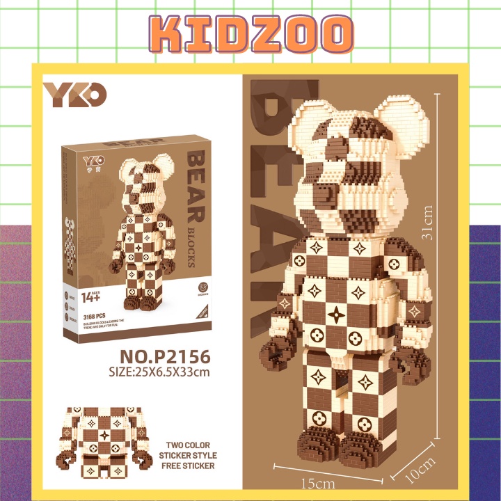Lego Gấu BearBrick 3D đồ chơi xếp hình cho bé