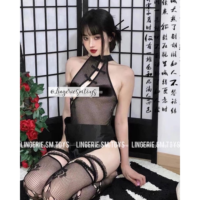 Mã MY9444 / Trang Phục Cổ Trang Geisha Phong Cách Nhật Bản Gợi Cảm / Bodysuit Lưới Kết Hợp Vạt Váy Gợi Cảm | BigBuy360 - bigbuy360.vn