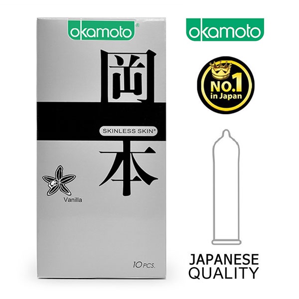 Bao cao su Okamoto Skinless Skin Vanilla hộp 10 cái