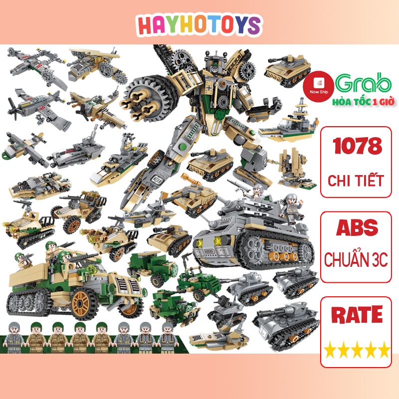 Đồ chơi lego xe tăng XT1078 khổng lồ, lắp ráp các mô hình lớn Robot / Xe quân sự / Máy bay / đồ chơi cho bé