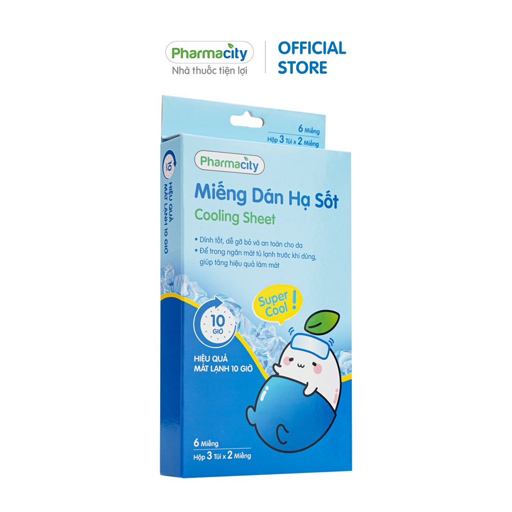 Miếng dán Pharmacity hạ sốt cho bé (Hộp 6 miếng)