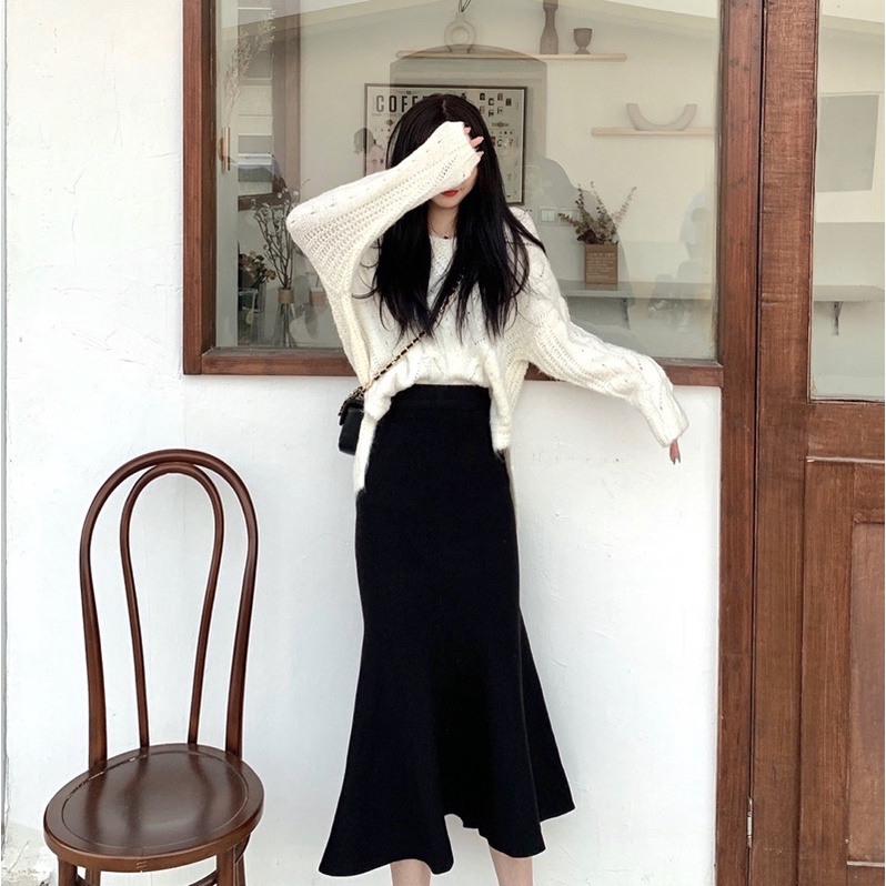 Chân váy đuôi cá dáng dài phong cách ulzzang Hàn Quốc siêu hot | BigBuy360 - bigbuy360.vn