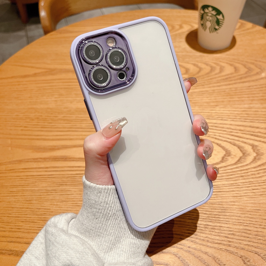 Mới Ốp Điện Thoại Cứng Trong Suốt Mạ Viền Sang Trọng Cho iPhone 13 Pro MAX 11 12 Pro MAX