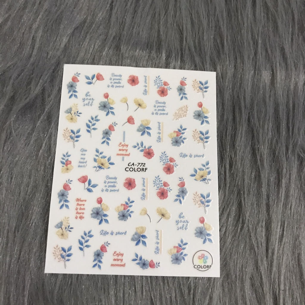 STICKER DÁN MÓNG HÌNH HOA MÃ CA