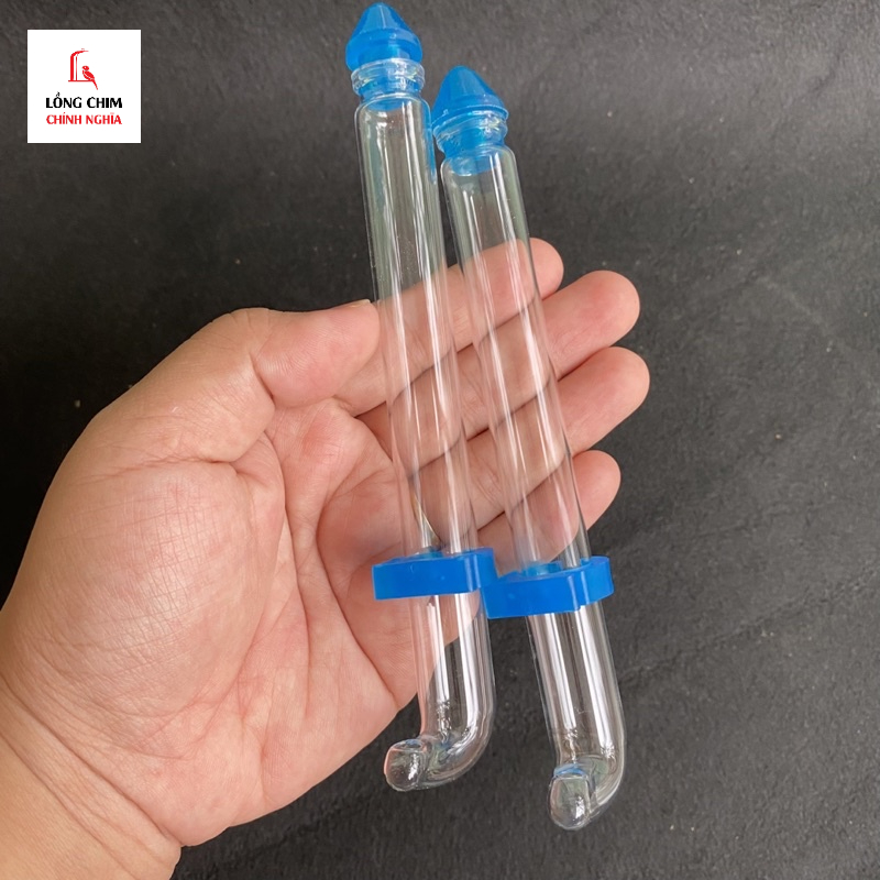 Ống nước thuỷ tinh chào mào 15cm - Phụ kiện lồng chim