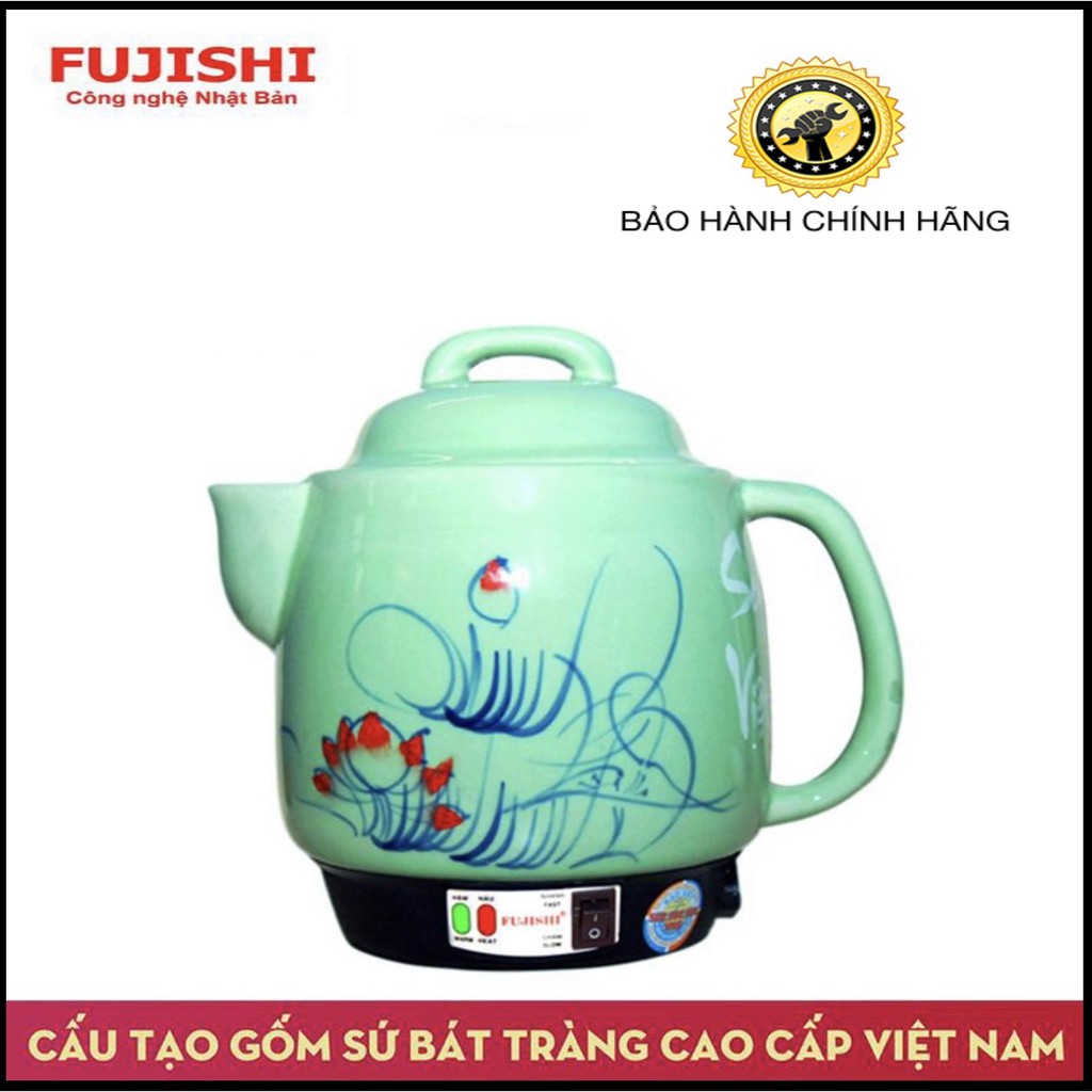 Ấm sắc, bình sắc dược Bắc Nam điện tự động 3.2 lít gốm Bát Tràng Fujishi F01 chính hãng (BH 12 tháng)