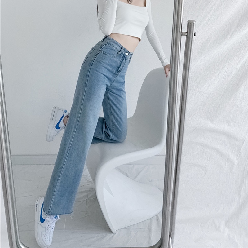 Quần denim Lưng Cao Thời Trang Đường Phố Cá Tính Cho Nữ