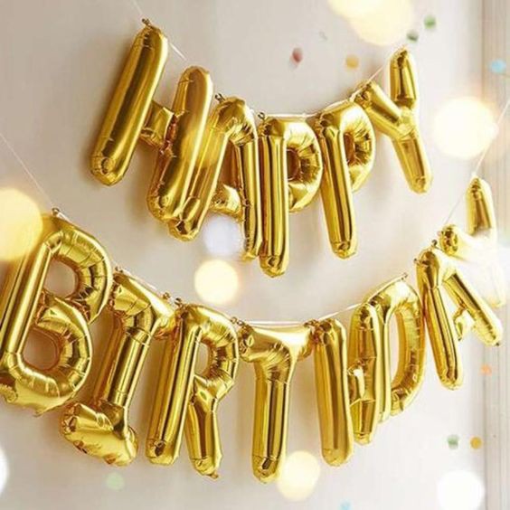 Bóng Chữ HAPPY BIRTHDAY VÀNG GOLD - Bóng Trang Trí Sinh Nhật Loại To 40cm