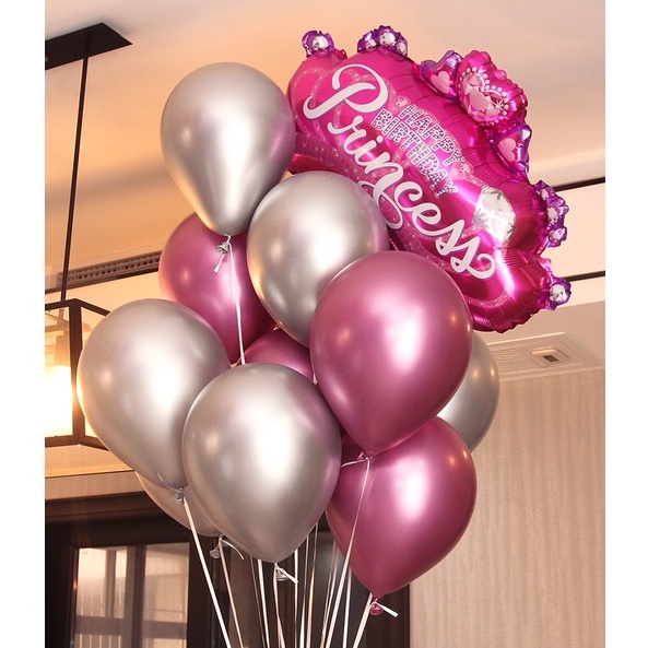 Set 50 Quả Bóng Tròn Siêu Nhũ Chrome Size 12&quot; Các Màu Trang Trí SInh Nhật Party - Kem Shop K17