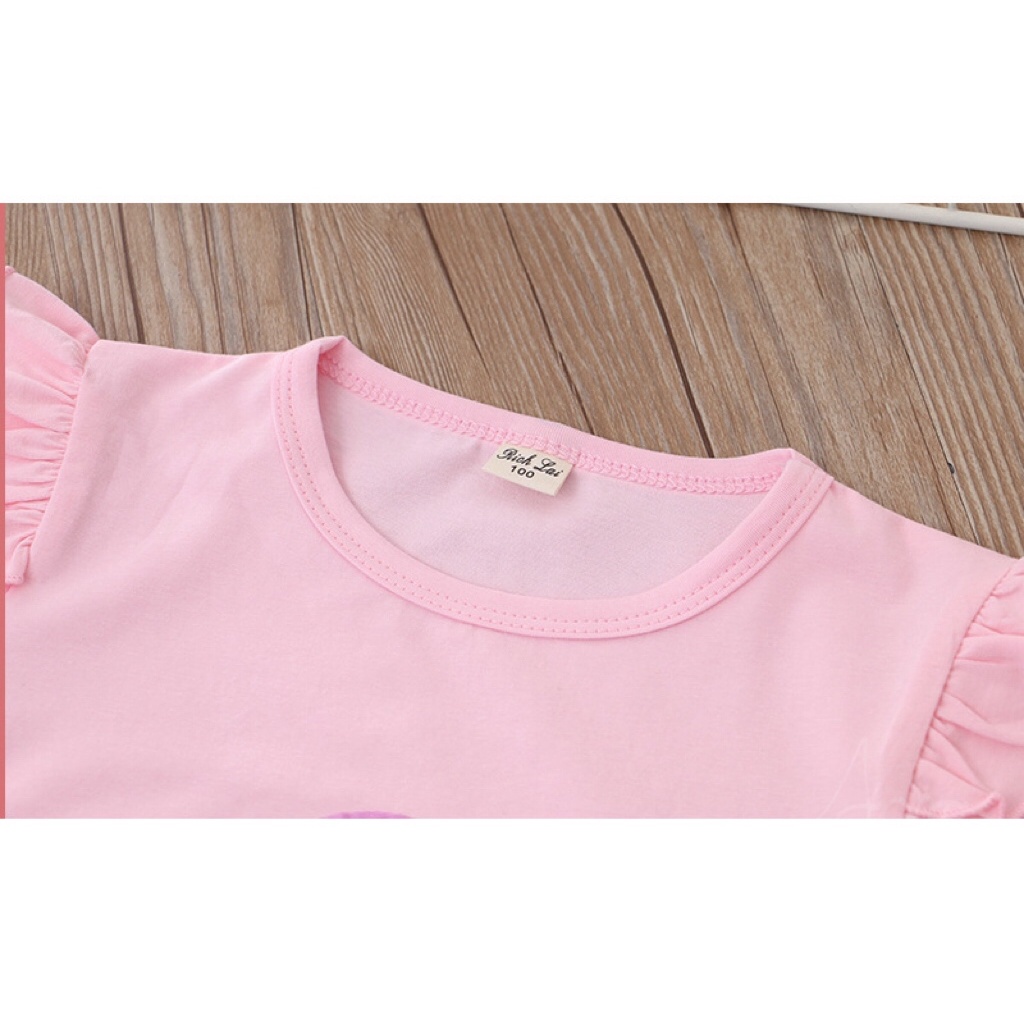 Áo T-shirt lấp lánh tinh xảo kiểu Hàn cho bé gái, Áo trên đẹp mắt công chúa bán chạy năm 2023