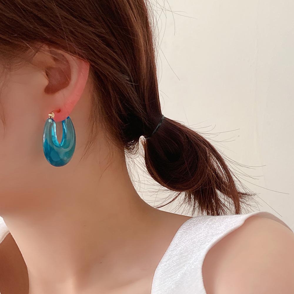 Bông Tai Hình Tròn Bằng Hợp Kim Phong Cách Hàn Quốc Thời Trang Cho Nữ