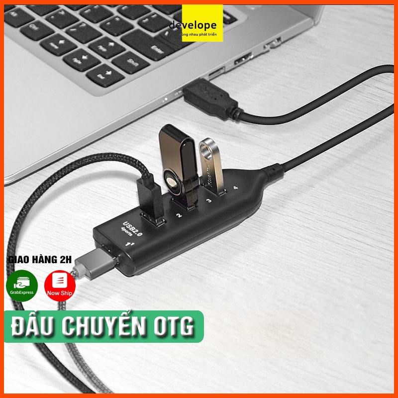 Hub usb 4 port hình ổ điện (Đen)
