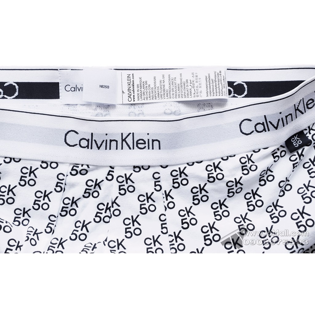 [CHÍNH HÃNG] Quần lót nam Calvin Klein NB2513 Modern Cotton Stretch CK50 Logo Trunk White