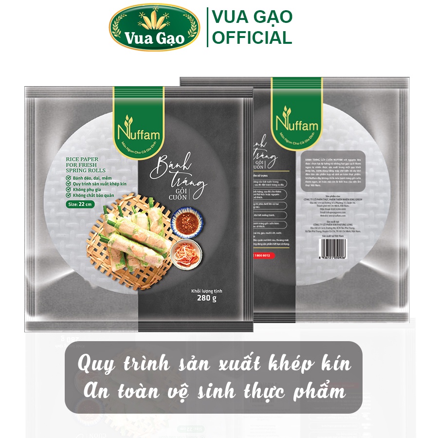 [MUA 3 TẶNG 25K] Bánh Tráng Gỏi Cuốn 280gr - Chính Hãng Nuffarm - Dẻo, Dai, Mềm, Thơm Ngon (Cam kết date mới)