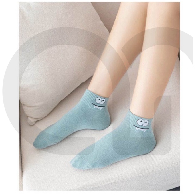 [Mã FAMARAL1 giảm 10K đơn 50K] Tất Vớ Cổ Ngắn Nam Nữ Họa Tiết Mắt Dễ Thương Vải Cotton