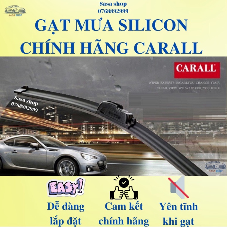 Gạt Mưa Silicon - Chính hãng Carall - Nhật Bản - Loại Thân Mềm Không Xương Cao Cấp