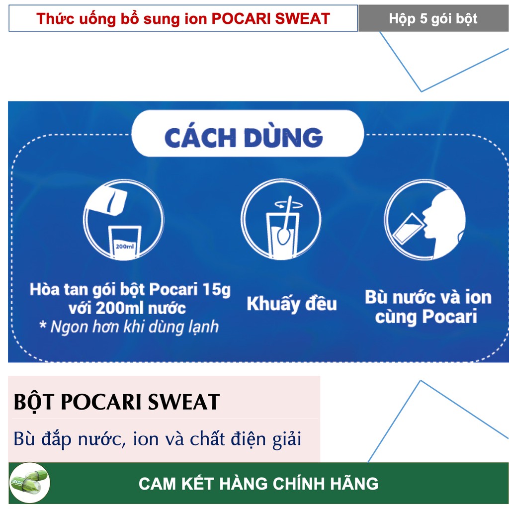 Pocari Sweat dạng bột - Thức uống bổ sung Ion Bột Pocari đến từ Nhật Bản