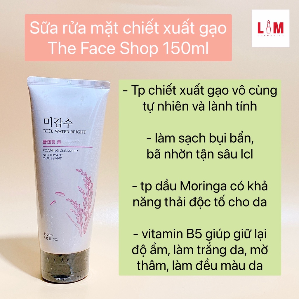 Sữa rửa mặt chiết xuất gạo The Face Shop 150ml [Chính Hãng]