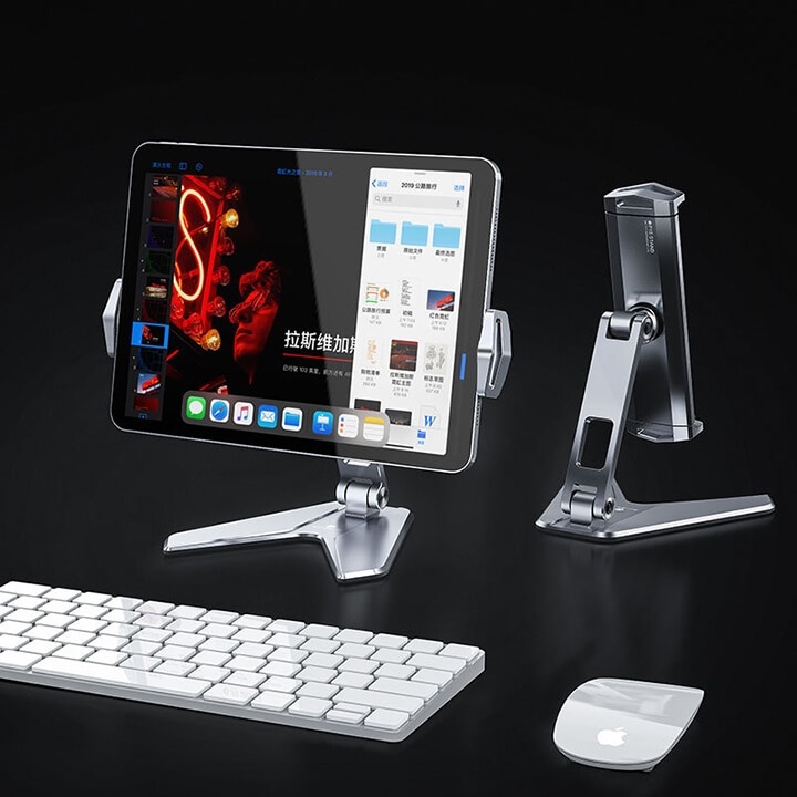 Giá kẹp đỡ ipad, điện thoại, máy tính bảng, tablet P15 cho iPhone, iPad, Surface, Samsung hợp kim nhôm xoay 360 độ.