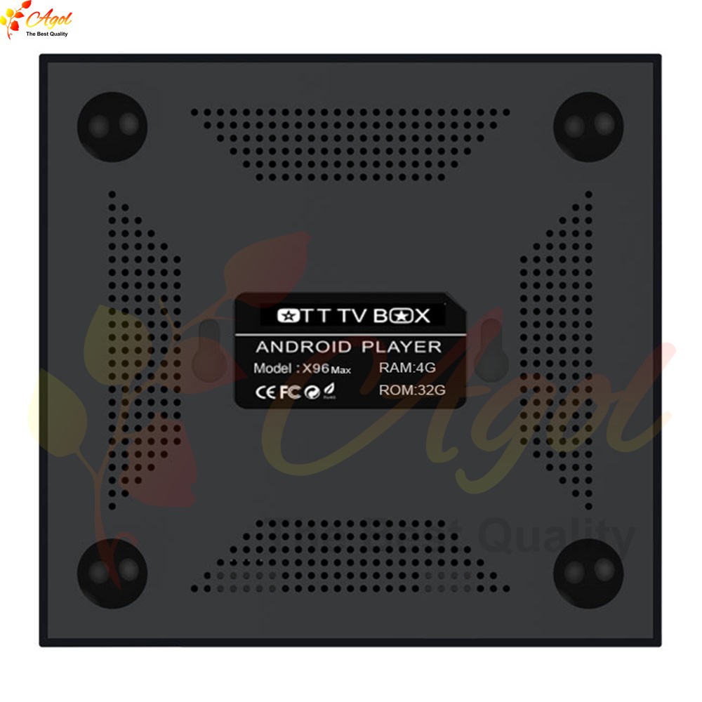 Android tivi ATV hệ điều hành mới x96 max plus 4GB RAM wifi kép đầy đủ phụ kiện kèm theo IR mắt thần , AV , đế dán