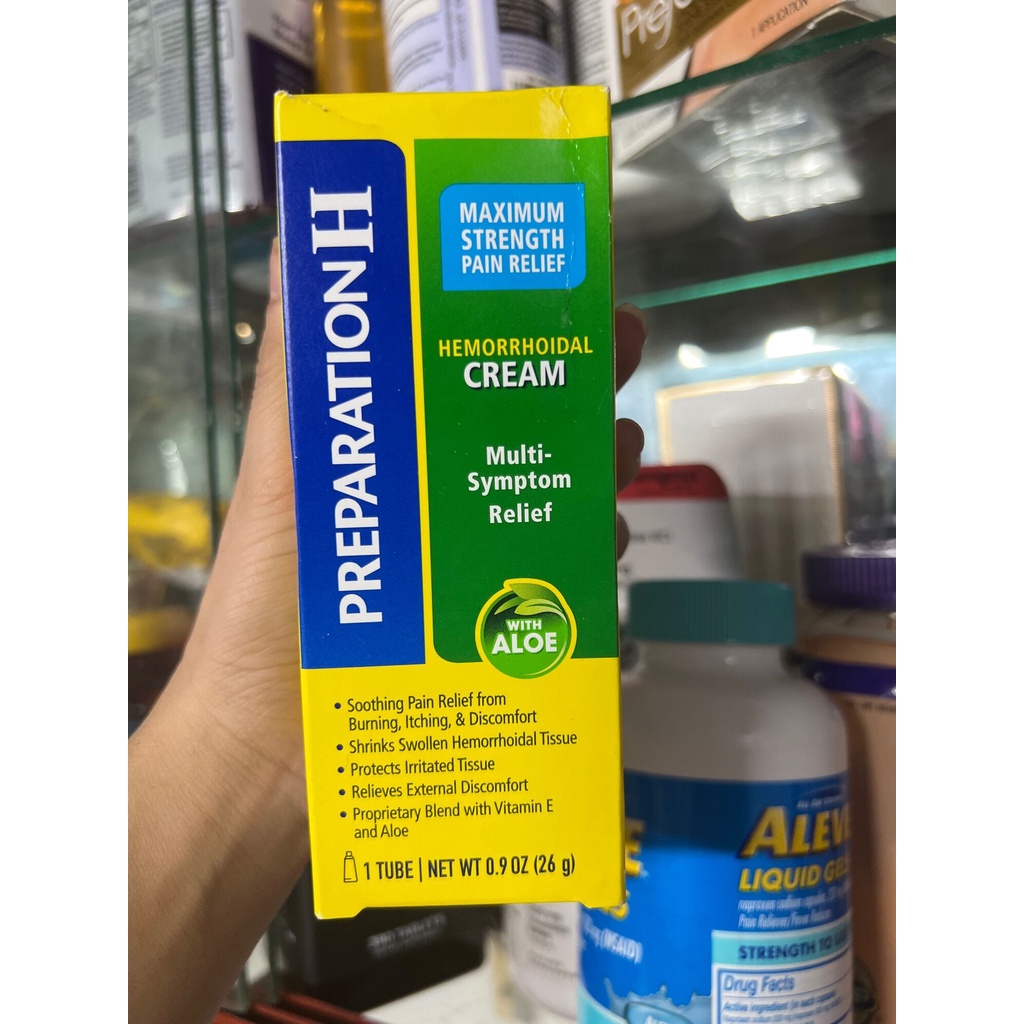 Kem bôi trĩ , Preparation H Hemorrhoidal Ointment 57g , PREPARATION H  ALOE 26g,tupe
