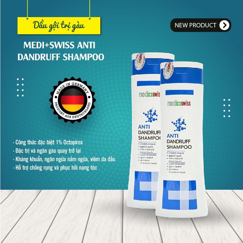 Dầu gội sạch gàu MEDI+SWISS ANTI DANDRUFF SHAMPOO nhập khẩu đức