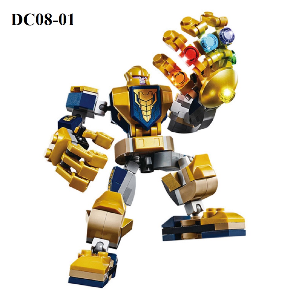 Đồ chơi lego lắp ráp mô hình siêu nhân người nhện, đội trưởng mỹ, người sắt cho trẻ em DC08