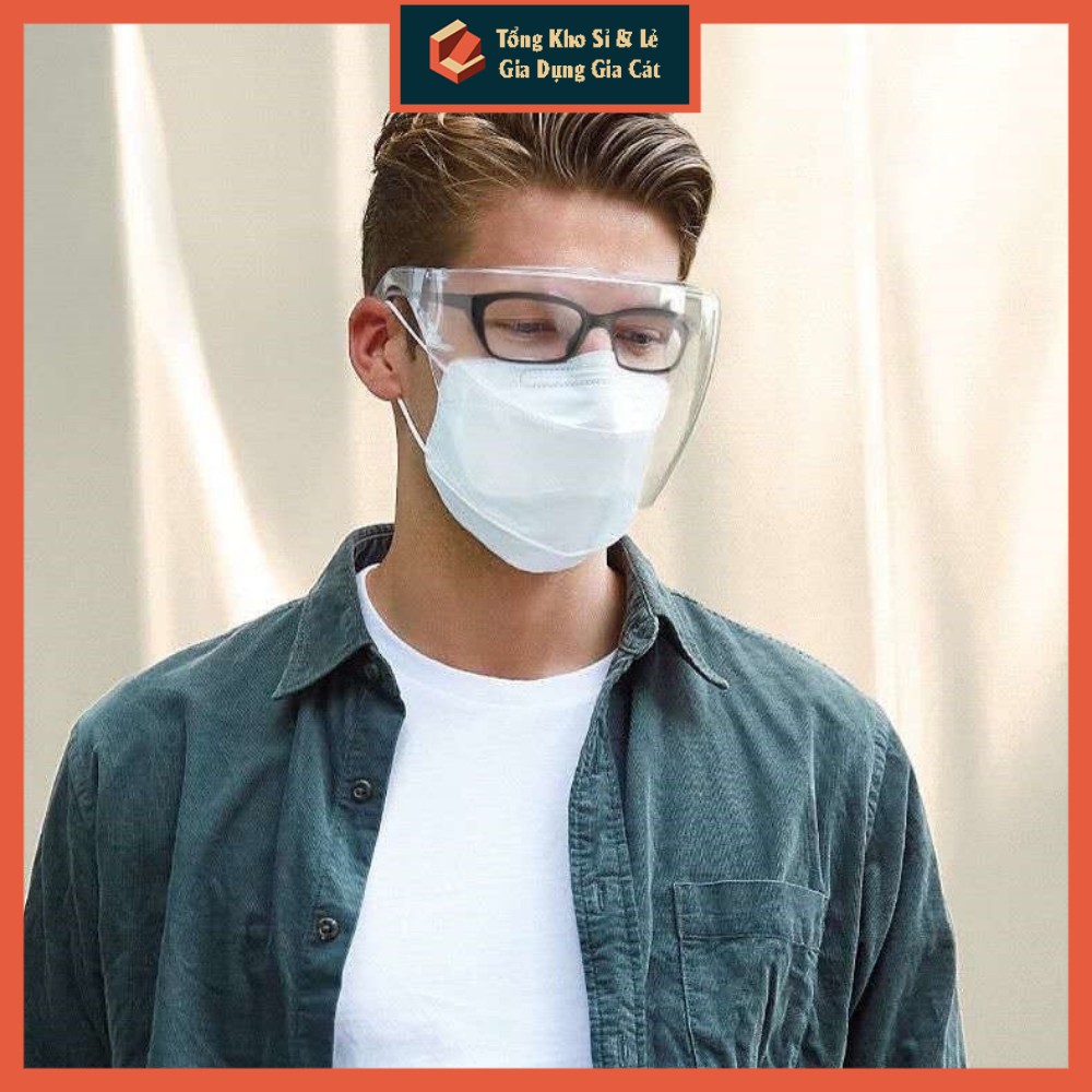 Kính chống giọt bắn phòng dịch FACE SHIELD trong suốt an toàn không mờ, kính chắn giọt bắn trẻ em, người lớn đều sử dụng | BigBuy360 - bigbuy360.vn