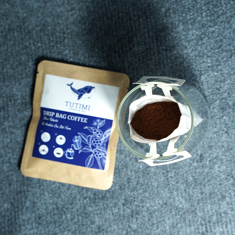 Cà phê phin giấy tiện lợi, Blend Robusta & Arabica Cầu Đất, TuTiMi hộp 10 gói (1 gói có 20g cà phê) | BigBuy360 - bigbuy360.vn