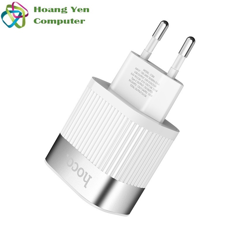 Cốc Sạc Nhanh Hoco C58A QC3.0 Hổ trợ Power Delivery 18W - BH 1 năm | Cốc Sạc Type C