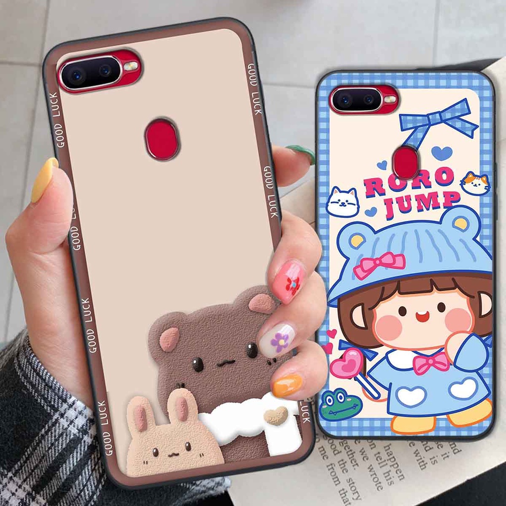 Ốp Oppo A5s / A7 / F9 / A12 bear brick, gấu đáng yêu, dễ thương